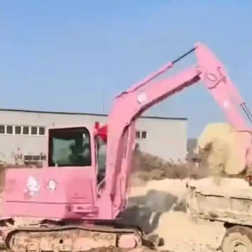 粉色挖掘机引爆工地!山东女子用“少女心”硬核改写行业刻板印象
